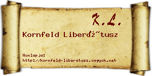 Kornfeld Liberátusz névjegykártya